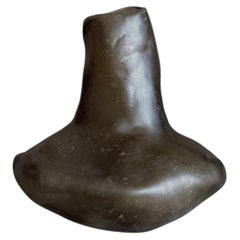 Moosbraune Vase aus formlosem Fiberglas von kar