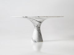 Bianco Statuarietto Refined Contemporary Marble Round Table M/R 160