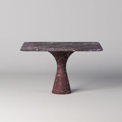 Rosso Lepanto Contemporary Marble Square Table M/S 175 by Angelo Alinea