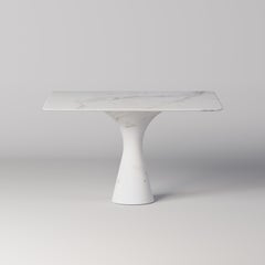 Bianco Statuarietto Contemporary Marble Square Table M/S 150 by Angelo Alinea