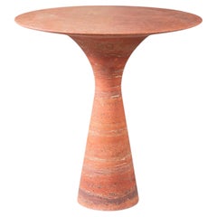Travertino Rosso Contemporary Marble High Table M/H 90 by Angelo Alinea