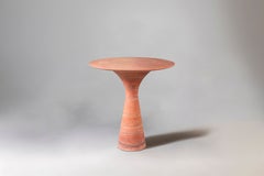 Travertino Rosso Contemporary Marble High Table M/H 90 by Angelo Alinea