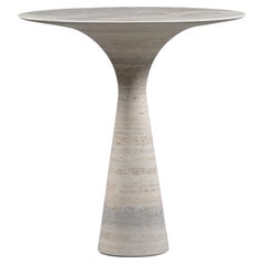 Travertino Silver Contemporary Marble High Table M/H 110 by Angelo Alinea