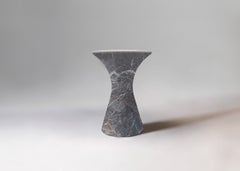 Grey Saint Laurent Contemporary Honed Marble Stool by Angelo Alinea
