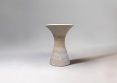 Travertino Silver Contemporary Honed Marble Stool by Angelo Alinea