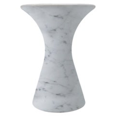 Bianco Statuarietto Contemporary Honed Marble Stool by Angelo Alinea