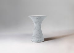 Bianco Statuarietto Contemporary Honed Marble Stool by Angelo Alinea