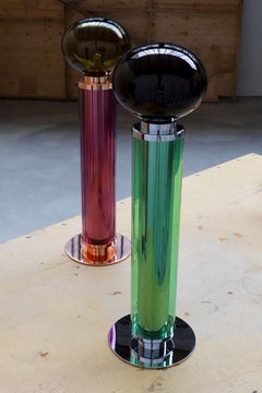 Nickel Plated Brass Invisible Chords Twist Table Lamp by Magic Circus Editions