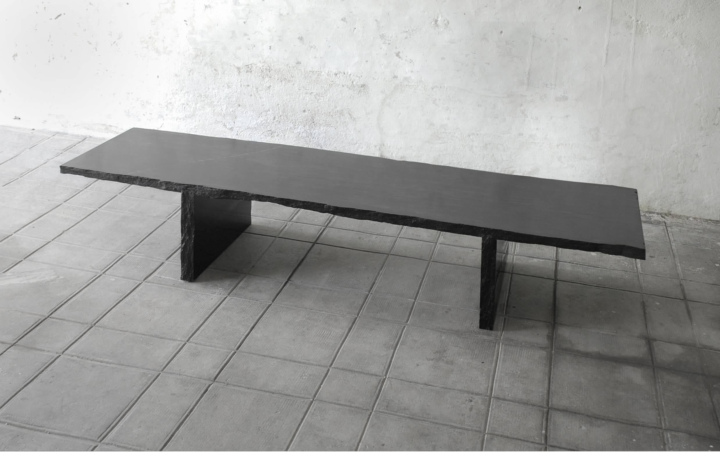Unique Marble Slate Coffee Table - Fruste by Frederic Saulou 2