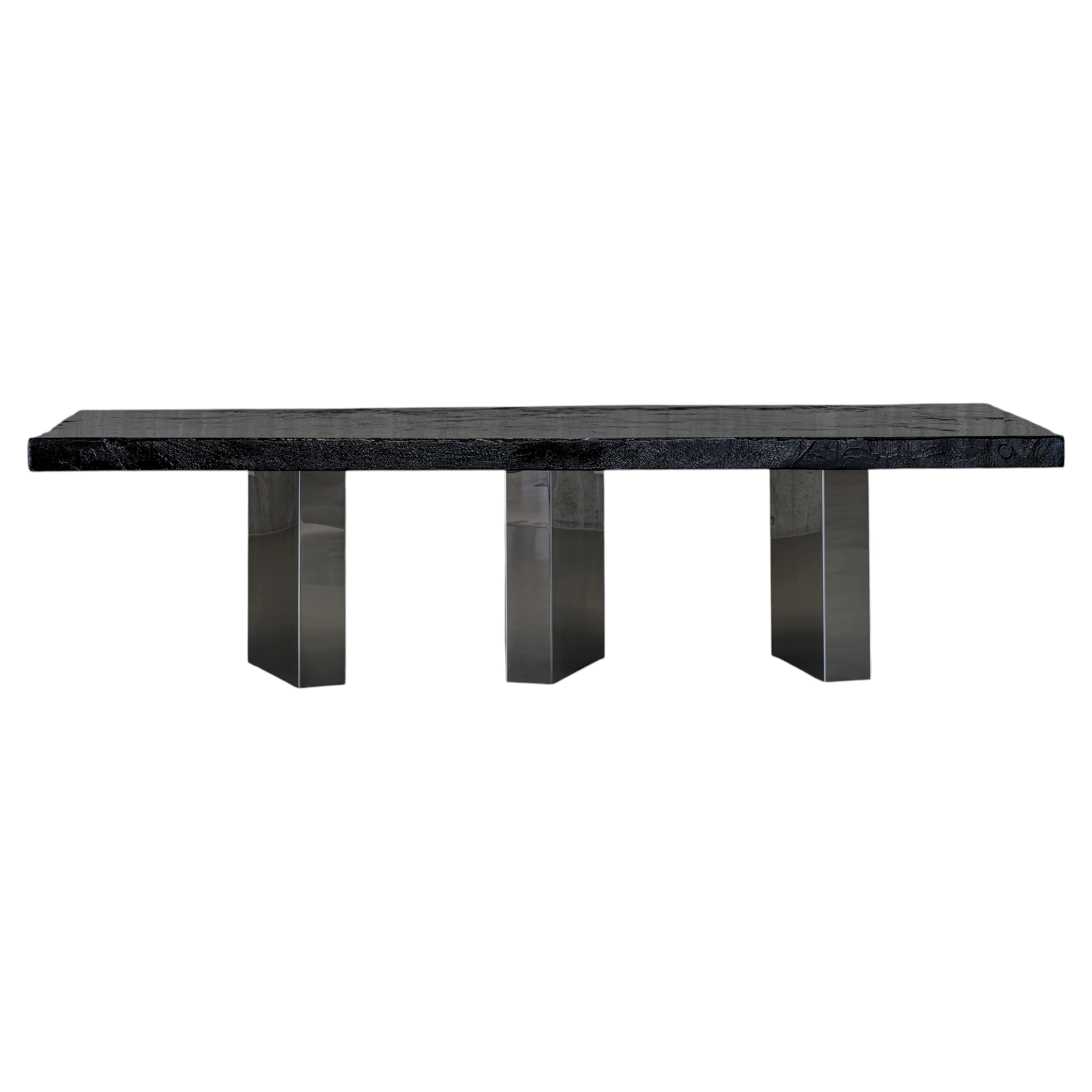 Tavolo da pranzo Black Moon One Of A Kind in Wood brunito di Alex Turco