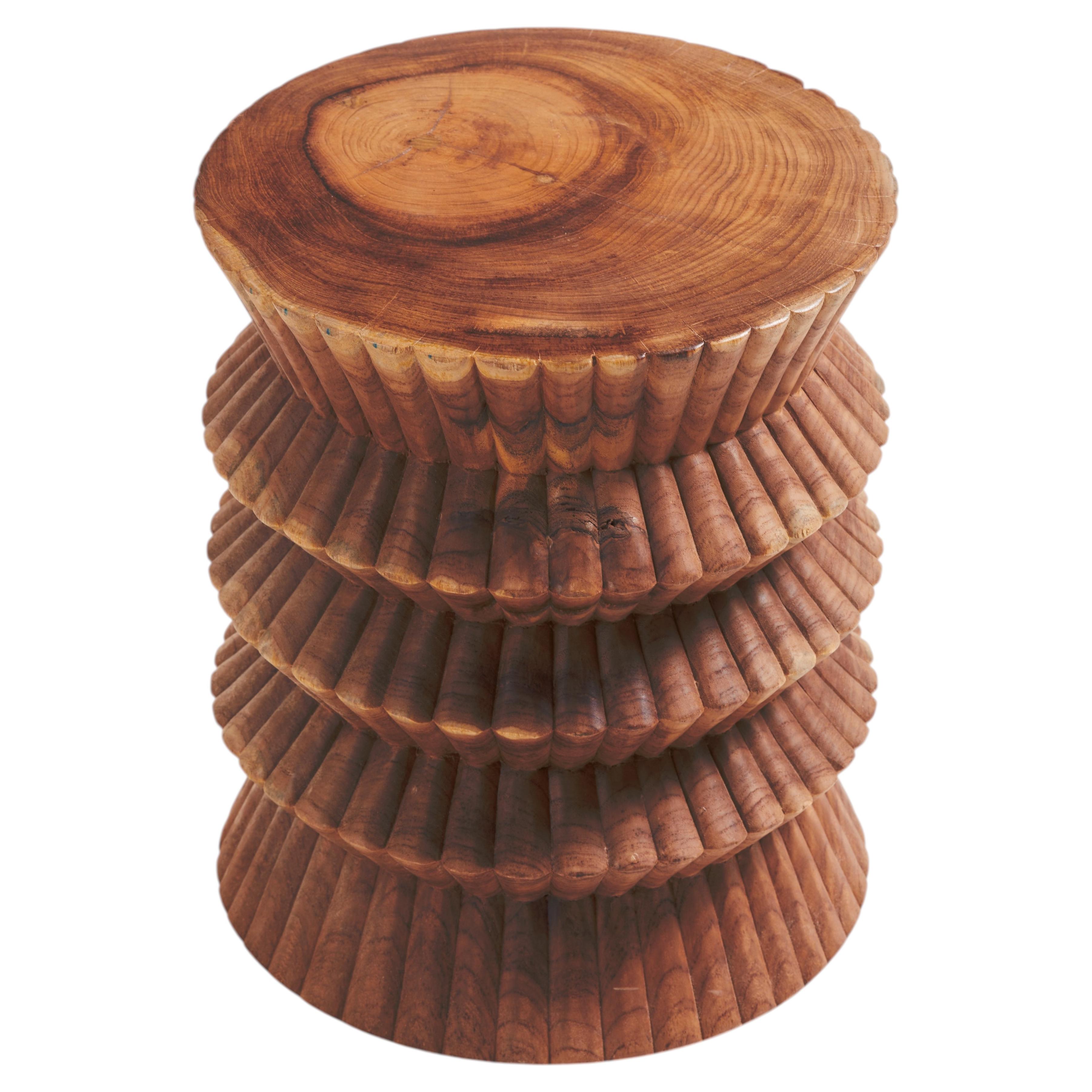 Carla Teak Wood Stool by Heaps & Woods