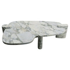 Pierce White Arabescato Marble Table by Phillip Jividen