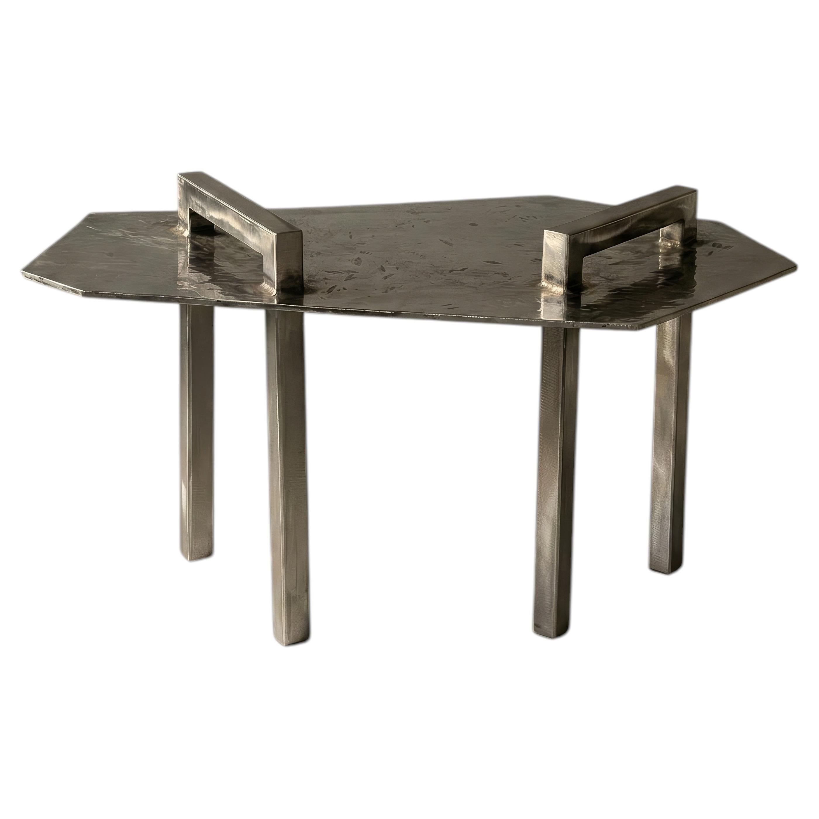 Table basse Ondulae en acier inoxydable par Metalmorphosis Studio