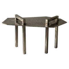 Ondulae Coffee Table in Stainless Steel by Metalmorphosis Studio