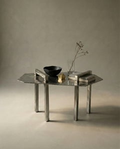 Ondulae Coffee Table in Stainless Steel by Metalmorphosis Studio