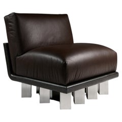 Kafka Lounge Chair, Solid Oak, and Leather by Cezar Moldovan x Arbore