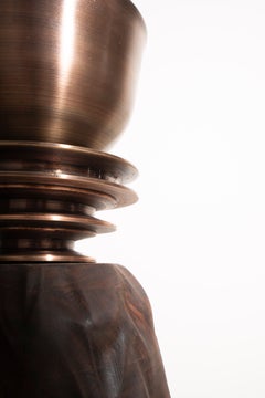 Domino Carved Walnut Vase by Xavier Loránd