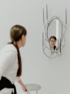 „Route Mirror 01.01“ aus Aluminiumguss und Spiegelglas von Sofia Karnukaeva
