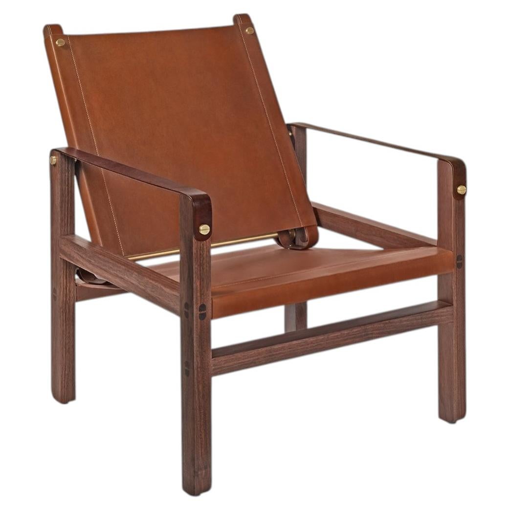 Khempa Lounge Chair in Walnut and Leather by Madheke