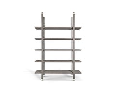 Vista Shelving in Veneer and Stainless Steel by Madheke