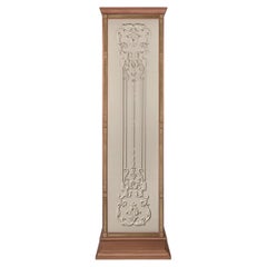 Astrelli Library Cabinet in Natural Walnut, Leather and Brushed Brass by Madheke