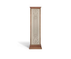 Astrelli Library Cabinet in Natural Walnut, Leather and Brushed Brass by Madheke