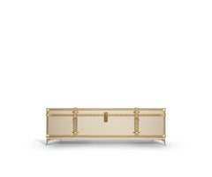 Victoria Bedend Trunk in Leather and Brushed Metal by Madheke