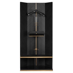 Rialto Dressing Valet in Carbon Fiber, Leather and Brass by Madheke