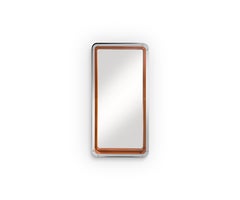 Mismar Tall Mirror in Stainless Steel and Leather by Madheke