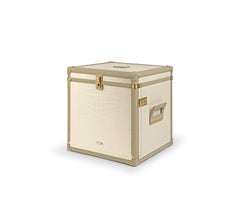 Estrecho Jewelry Trunk in Leather and Brushed Brass by Madheke