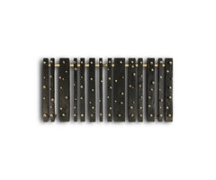 Code Wall Sculpture in Shou Sugi Ban Charred Oak and Metal by Madheke