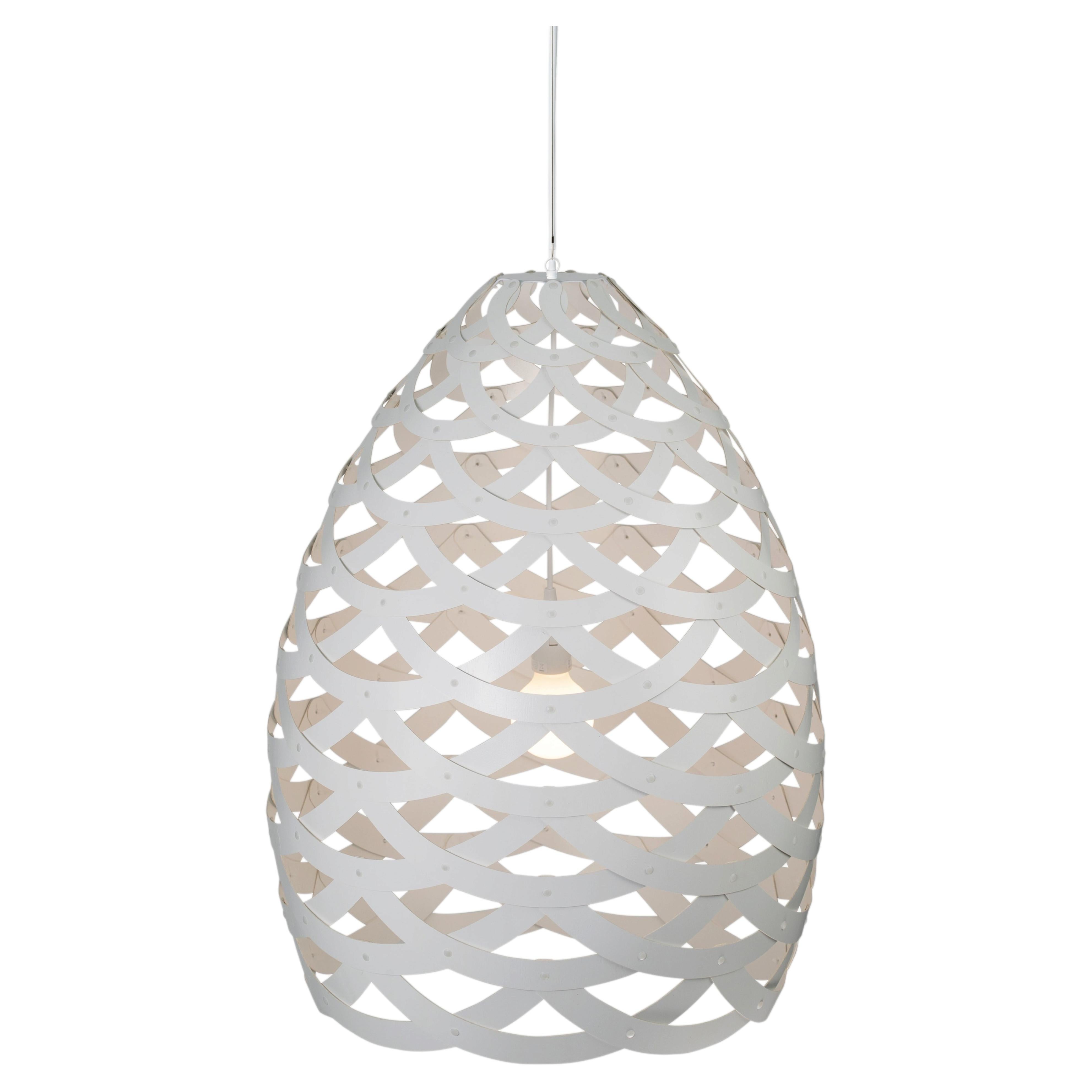Tui Large Pendant Lamp in 2 Sides Painted Bamboo Plywood by David Trubridge