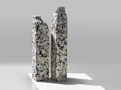Set of 2 BLOCK White Vases by Donatas Zukauskas