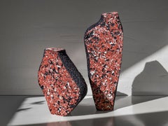 Set of 2 FRAGMENT Red Vases by Donatas Zukauskas