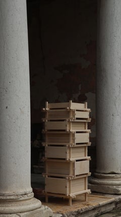 Soft Futurism Jenga Chest of Drawers in Solid Ash Wood by Filippo Andrighetto