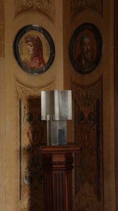 Soft Futurism Lamina Lamp in Aluminum and Marble by Filippo Andrighetto