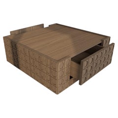 Low Table + 2 Drawer, Solid Wood by Sebastiano Zilio