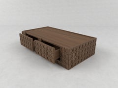 Low Table + 2 Drawer, Solid Wood by Sebastiano Zilio