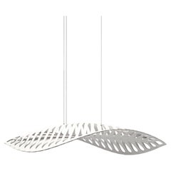 Navicula Small Pendant Lamp in 2 Sides Painted Bamboo Plywood by David Trubridge