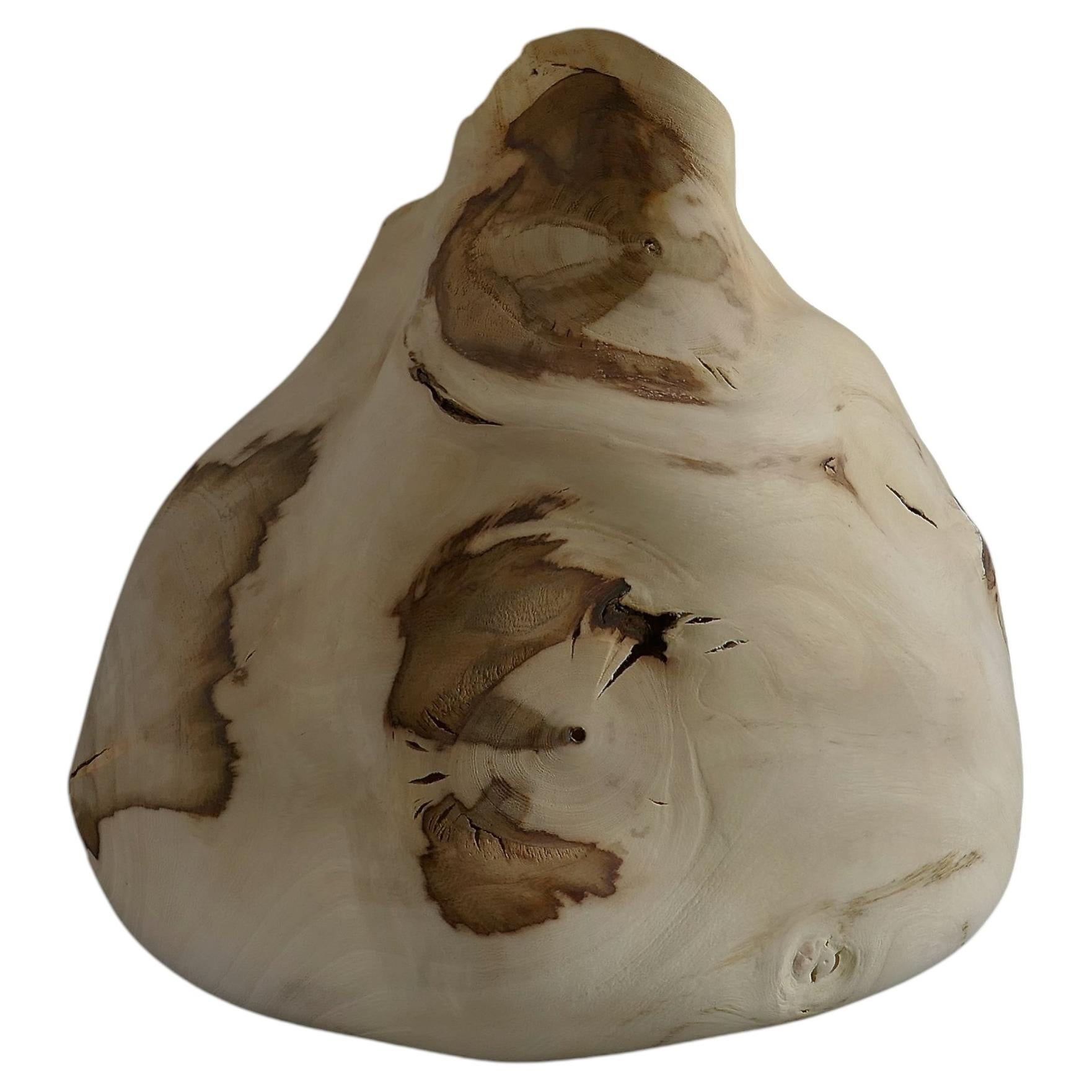 Languid#2 Vase in Fig Tree Wood by Yann Marot For Sale
