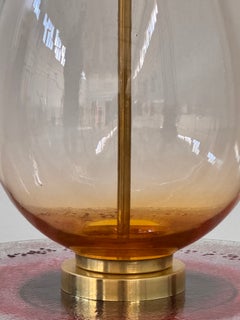 Capri Rya Table Lamp in Brass & Fabric by Jonathan Amar Studio