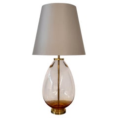 Capri Rya Table Lamp in Brass & Fabric by Jonathan Amar Studio