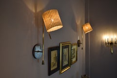 Ancora W2L Wall Lamp in Brass & Rattan by Jonathan Amar Studio