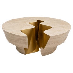 DRY Low Table in Travertine by EURL CHRISTOPHE PERICHON
