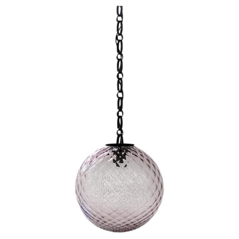 Pendentif Empoli en verre violet améthyste avec petite chaîne, 25, Magic Circus Editions en vente