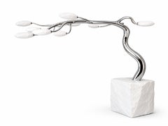 NUA Floor Lamp in Japanese Paper and Stainless Steel by CHRISTOPHE PERICHON