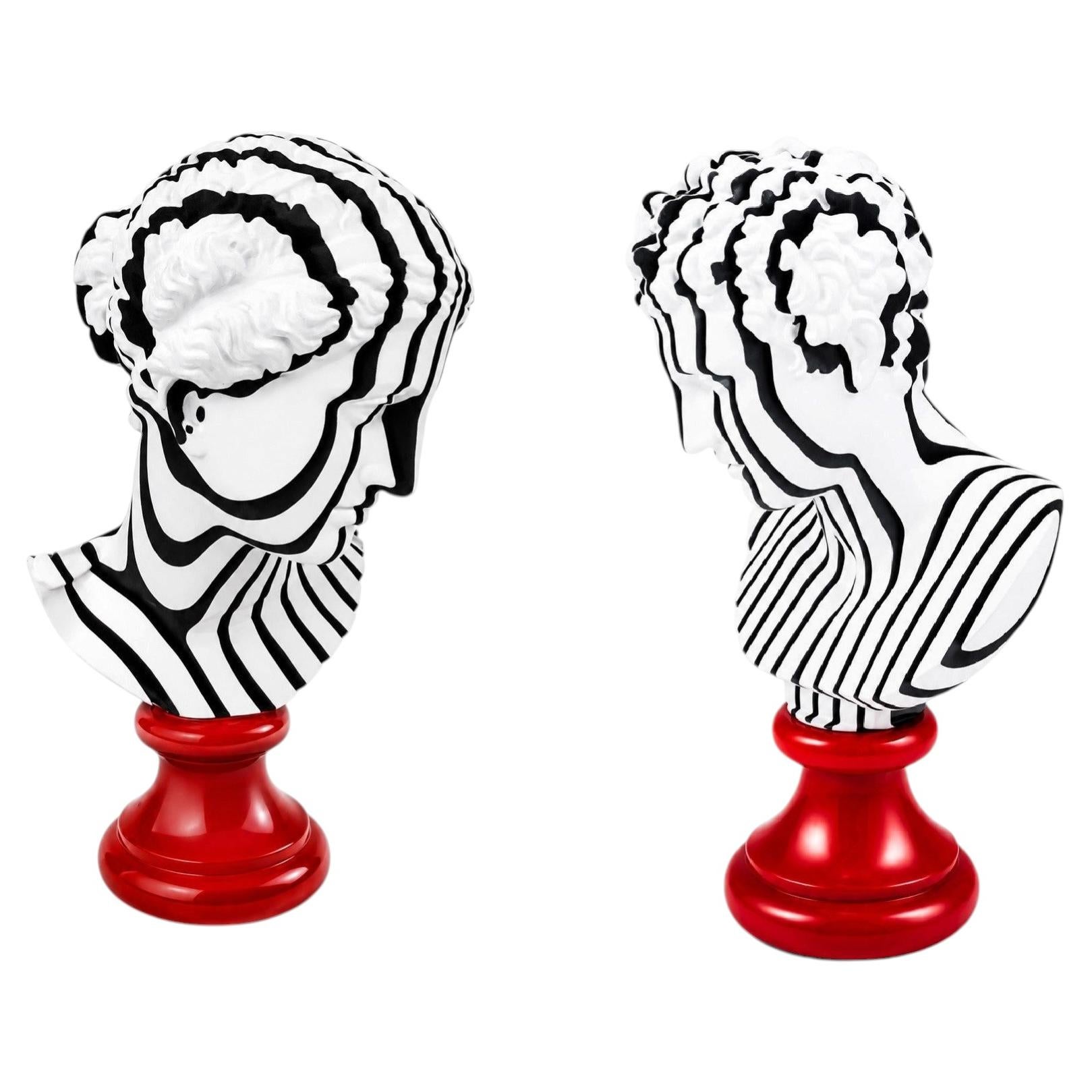 Set of 2 MR & MISS CUT Sculptures in Resin by EURL CHRISTOPHE PERICHON For Sale