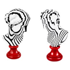 Set of 2 MR & MISS CUT Sculptures in Resin by CHRISTOPHE PERICHON