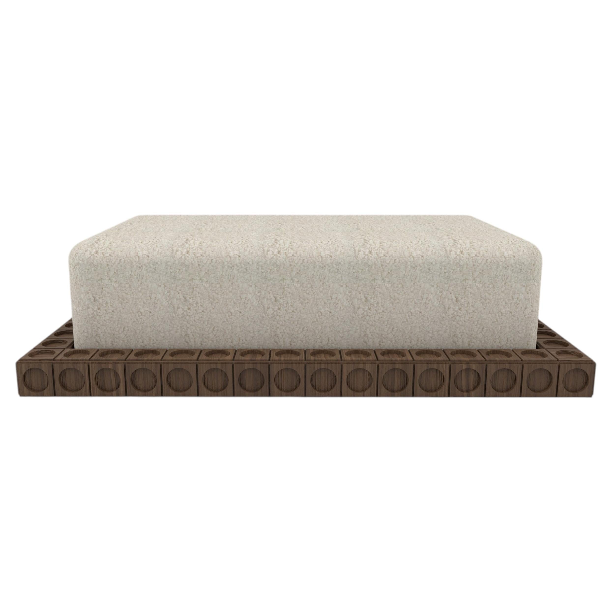 Medium Ottoman, Solid Wood by Sebastiano Zilio