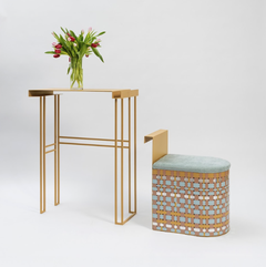 Refined Gold Metal Furoco Console By Svetlana Golubeva